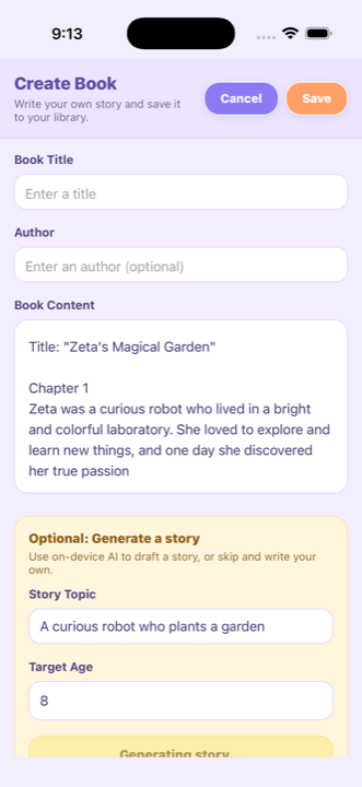 Bookletto create book screenshot