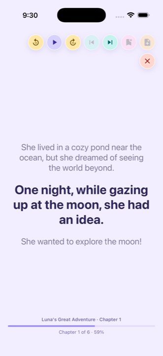 Bookletto read-aloud screenshot