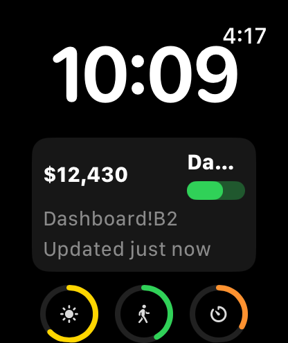 Sheet Watch Apple Watch complication screenshot