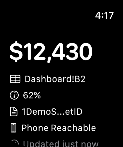 Sheet Watch Apple Watch app screenshot