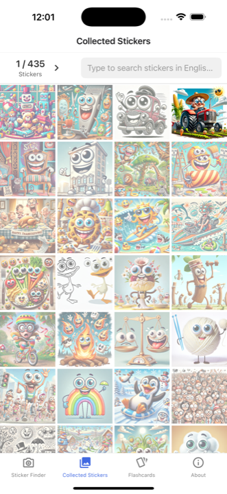 Spanish or Vanish collected stickers screenshot